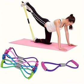 8-Shaped Elastic Resistance Band (Color: Pink)