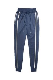 Mens Active Wear Running Track Pant Joggers (Color: NAVY, size: 3XL)
